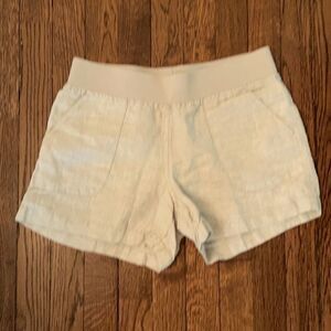 Allen Allen Sz S Tan Linen Comfort Waist Shorts